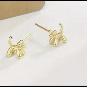 Trendy Balloon Dog Sculpture Earrings